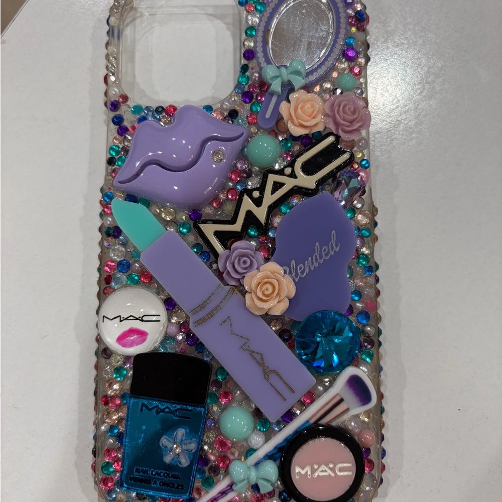 Decorative Phone Case with Purple and Blue Accents